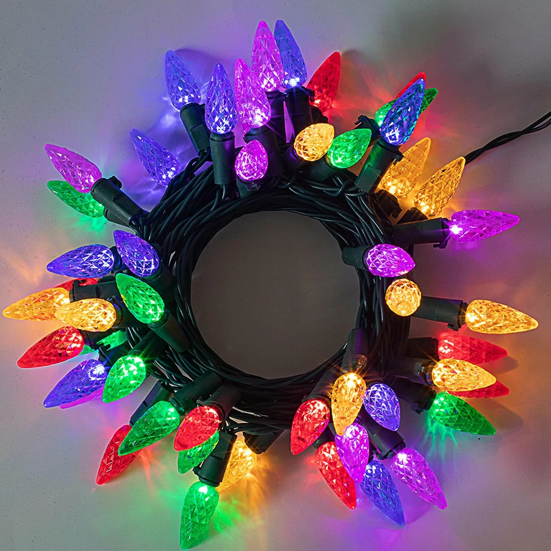 Joiedomi 50 Multicolor LED C6 Green Wire String Lights 4 Joiedomi 50 Multicolor LED C6 Green Wire String Lights