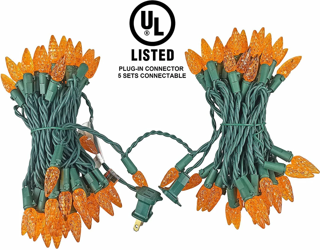 Joiedomi 50.5 Ft 150 Counts Of Orange LED Green Wire Light Set 2 Joiedomi 50.5 Ft 150 Counts Of Orange LED Green Wire Light Set