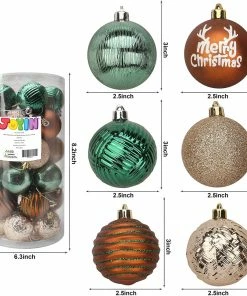 Joiedomi All Holiday Decor 6CM Christmas Ornaments Assorted Design Green & Gold 30 Pcs 7 Joiedomi All Holiday Decor 6CM Christmas Ornaments Assorted Design Green & Gold 30 Pcs
