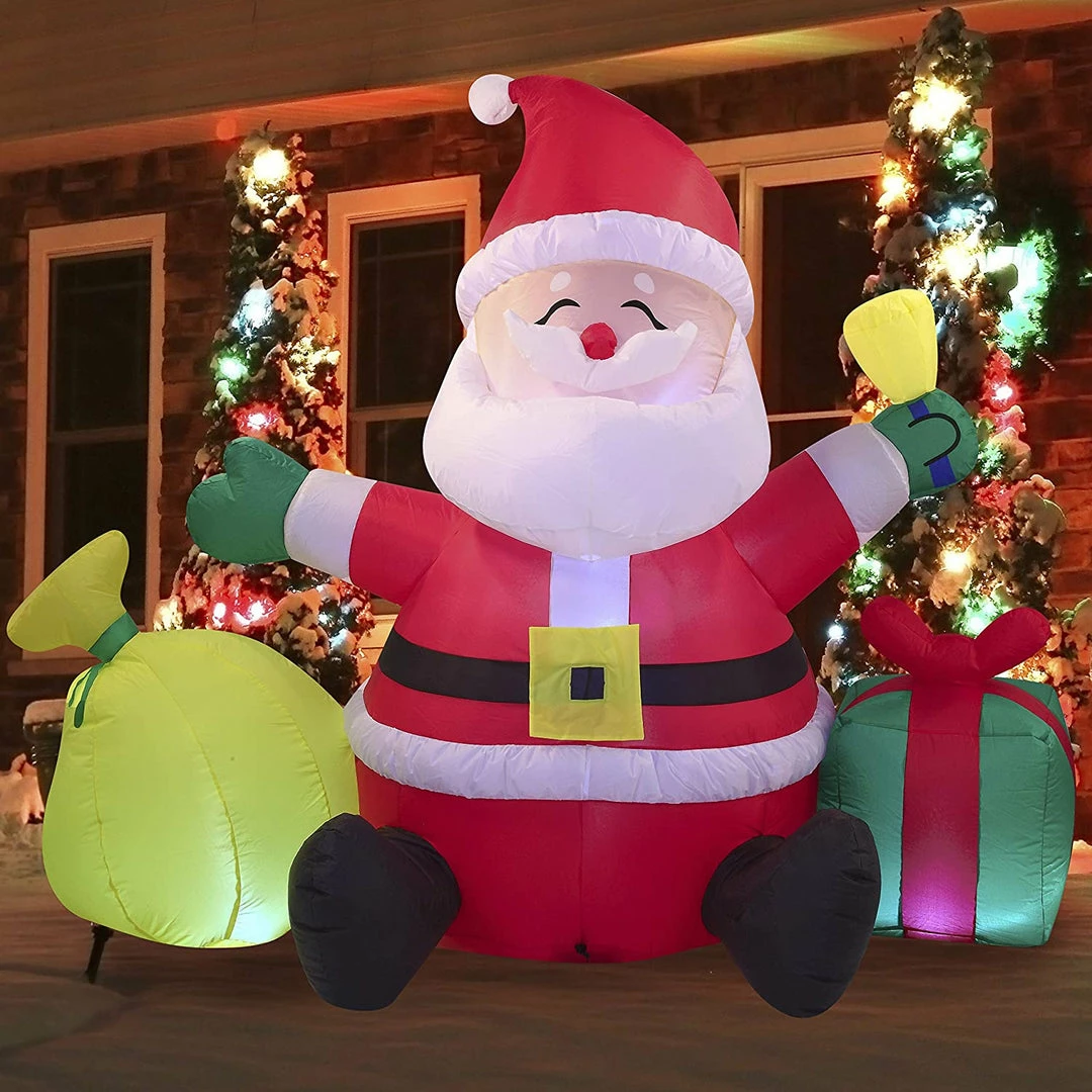 Joiedomi Large Santa Claus With Gift Bag Inflatable (7 Ft) Inflatables 1 Joiedomi Large Santa Claus With Gift Bag Inflatable (7 Ft) Inflatables