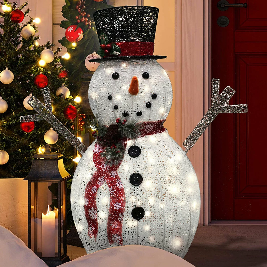Joiedomi Outdoor Lighted Holiday Display 3ft Cotton Snowman LED Yard Light 1 Joiedomi Outdoor Lighted Holiday Display 3ft Cotton Snowman LED Yard Light