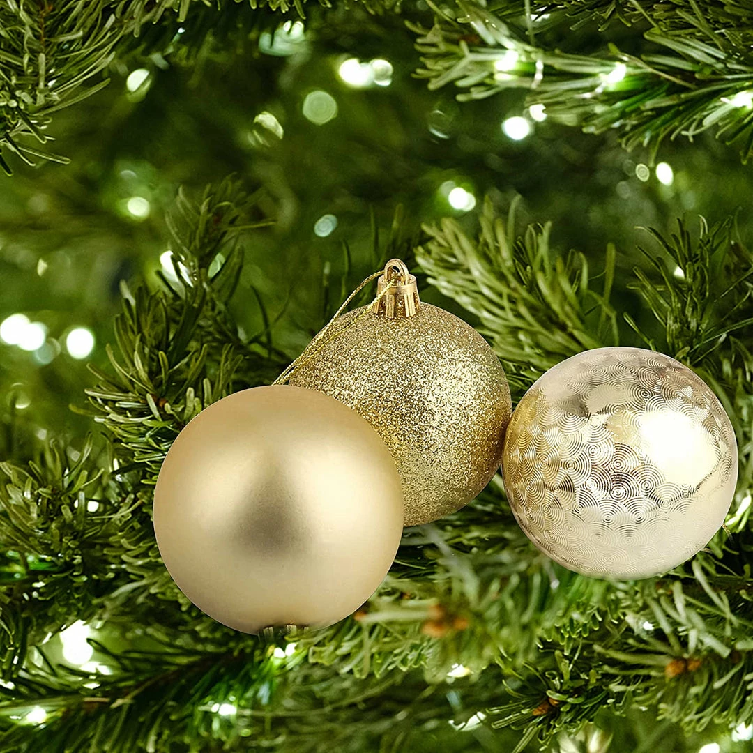 Joiedomi 2.36" Gold Baby Blue Christmas Ball Ornaments 24Pcs All Holiday Decor 5 Joiedomi 2.36" Gold Baby Blue Christmas Ball Ornaments 24Pcs All Holiday Decor