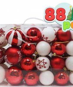 Joiedomi 88 Pcs Christmas Ornaments, Red And White