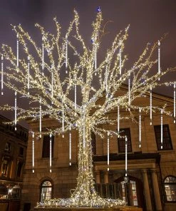 Joiedomi 2 Packs Christmas Meteor Shower Icicle String Lights