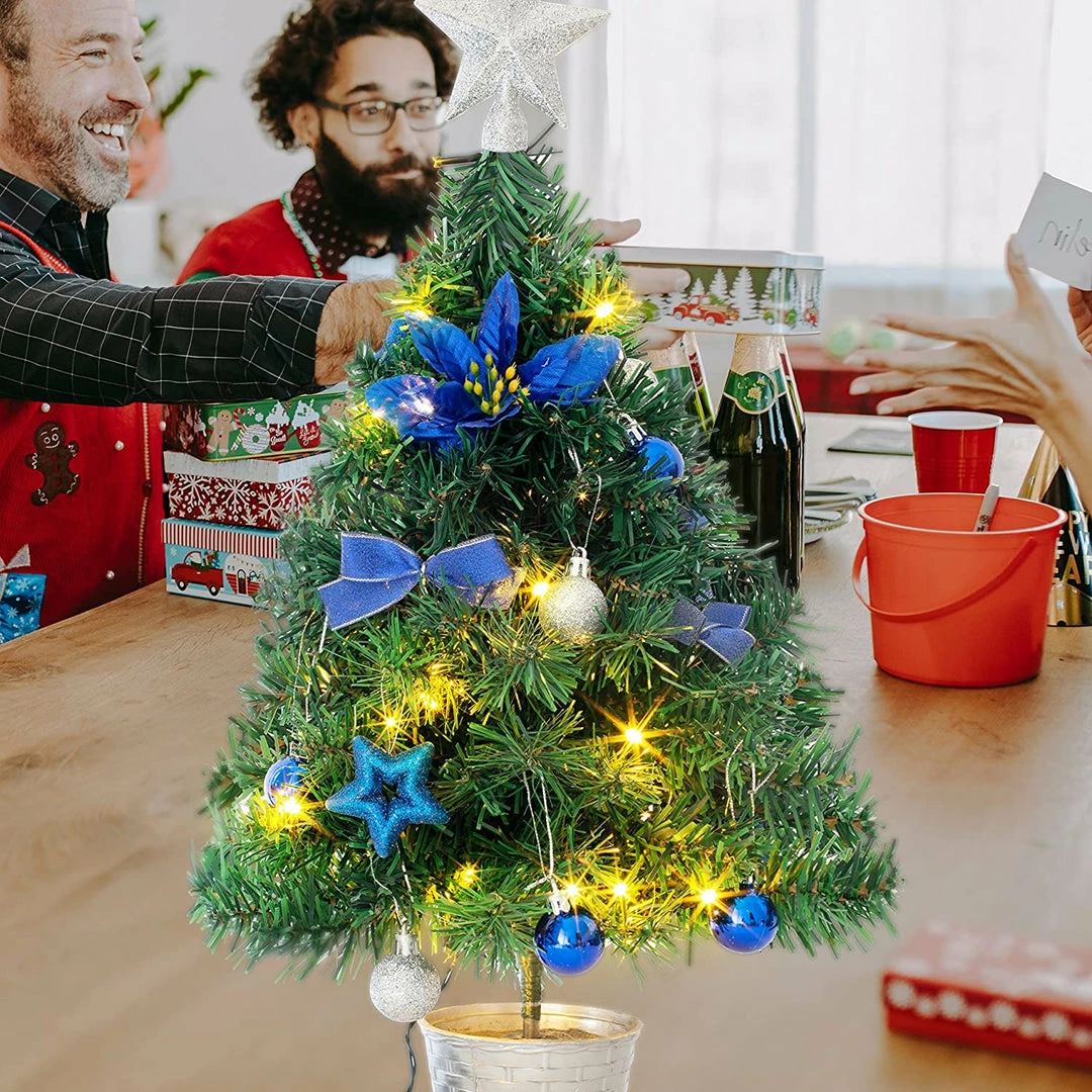 Joiedomi All Holiday Decor 24” DIY Tabletop Mini Christmas Tree Blue 5 Joiedomi All Holiday Decor 24” DIY Tabletop Mini Christmas Tree Blue