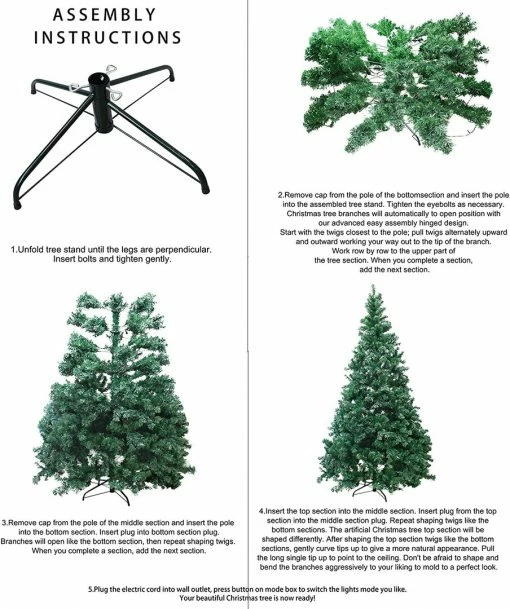 Joiedomi All Holiday Decor Large Hinged Artificial Christmas Tree With 660 Clear LED Lights (7.5 Ft)