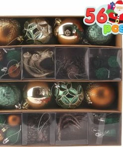 Joiedomi 56 Pcs Christmas Ornaments With Pine Green & Gold All Holiday Decor