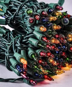 Joiedomi 42.6 FT 200 Count Christmas Multicolor Green Wire String Lights