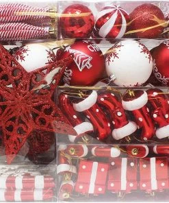 Joiedomi 157 Pcs Red And White Christmas Ornaments All Holiday Decor