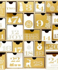 Joiedomi Wooden Advent Calendar With 24 Drawers
