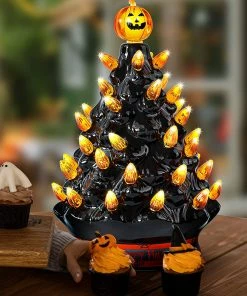 Joiedomi 9¡¯¡¯ Halloween Pre-Lit Ceramic Tabletop Tree
