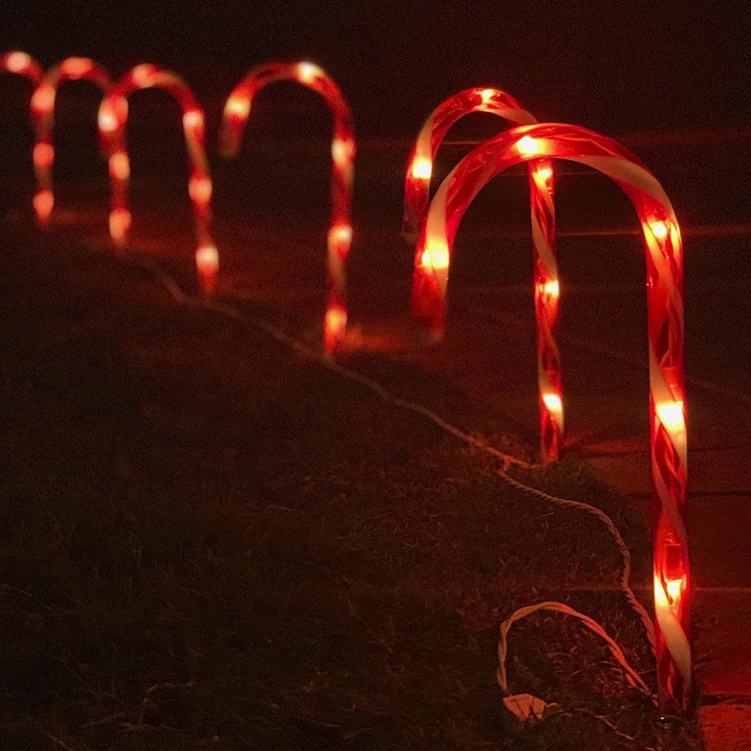 Joiedomi Pathway Lights Christmas Candy Cane Pathway Markers Lights 5 Joiedomi Pathway Lights Christmas Candy Cane Pathway Markers Lights