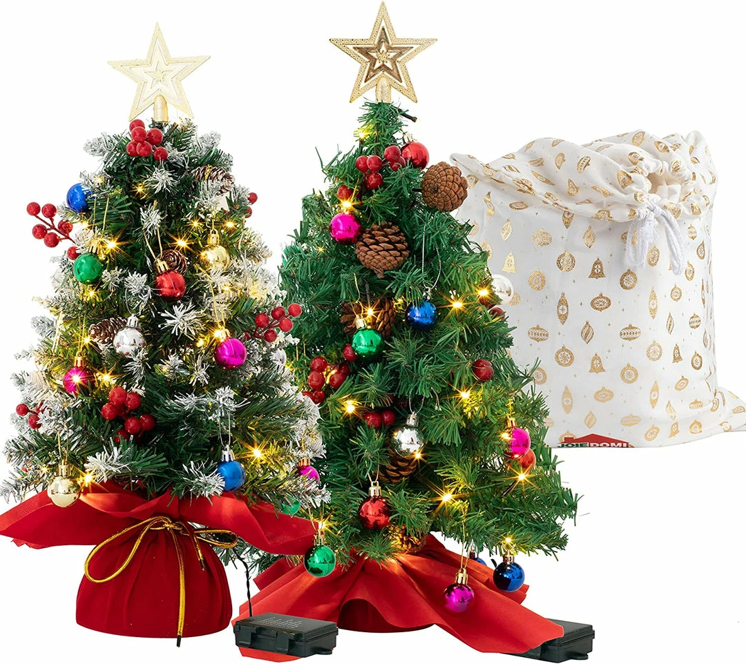 Joiedomi 2 Packs 24" Prelit Tabletop Christmas Tree 1 Joiedomi 2 Packs 24" Prelit Tabletop Christmas Tree