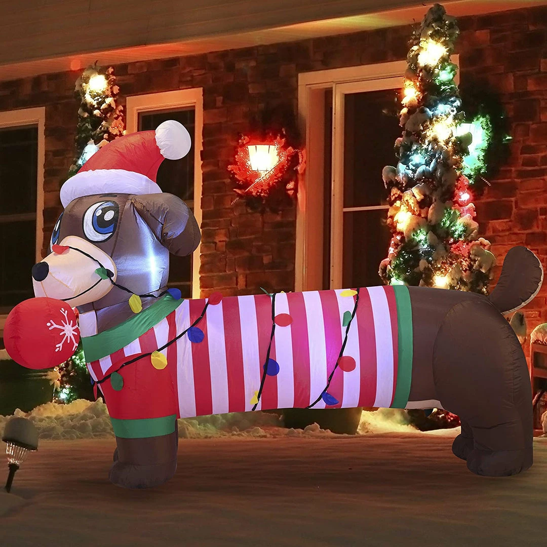 Joiedomi Large Christmas Puppy Inflatable (6 Ft) 1 Joiedomi Large Christmas Puppy Inflatable (6 Ft)