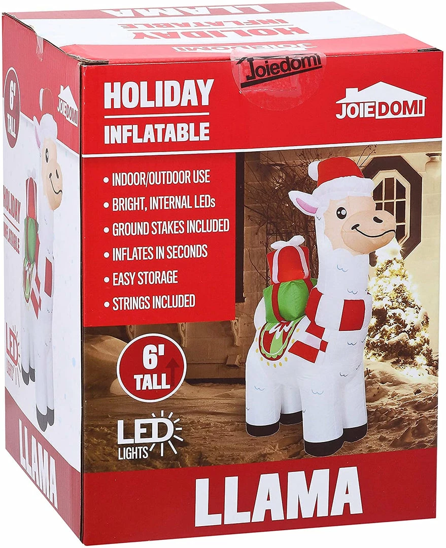 Joiedomi Large Christmas Llama Inflatable (6 Ft) Inflatables 6 Joiedomi Large Christmas Llama Inflatable (6 Ft) Inflatables