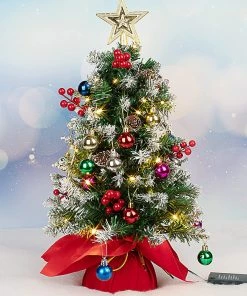 Joiedomi All Holiday Decor 2 Pack Of 24 Flocked Prelit Tabletop Christmas Tree 12 Joiedomi All Holiday Decor 2 Pack Of 24 Flocked Prelit Tabletop Christmas Tree