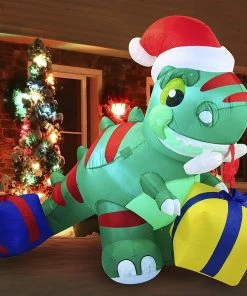 Joiedomi Christmas Large Dinosaur Inflatable (6 Ft) Inflatables