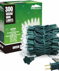 Joiedomi 150 Counts Clear Green Wire Christmas Lights Set Of 2