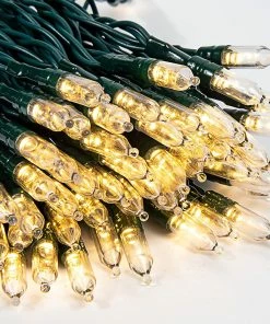 Joiedomi All Holiday Decor 17.3 FT Christmas Clear White 50 LED Green Wire String Lights With Remote Control