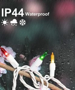 Joiedomi 63.9 FT 300 Count Christmas Multi-Colored White Wire String All Holiday Decor