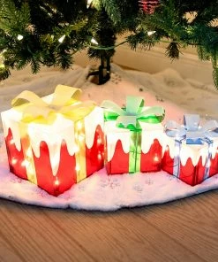 Joiedomi Set Of 3 Snow Christmas Lighted Gift Boxes All Holiday Decor 16 Joiedomi Set Of 3 Snow Christmas Lighted Gift Boxes All Holiday Decor