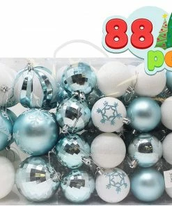 Joiedomi Christmas Ornaments, Blue And White, 88 Pcs