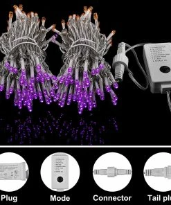 Joiedomi 75.7 FT Orange & Purple LED Mini Light Set