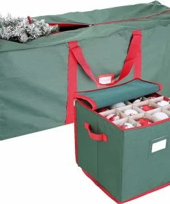 Joiedomi Organizer & Storage 48¡± Christmas Tree Storage Bag And 64-Slot Ornament Storage Set (Green)