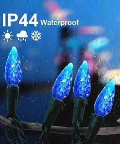 Joiedomi 50.5 Ft 150 Counts Of Blue C6 LED Green Wire Light Set All Holiday Decor 7 Joiedomi 50.5 Ft 150 Counts Of Blue C6 LED Green Wire Light Set All Holiday Decor