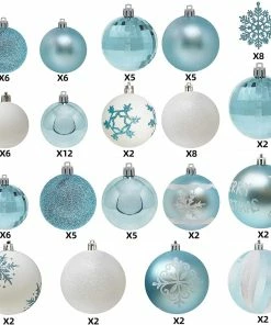 Joiedomi Christmas Ornaments, Blue And White, 88 Pcs