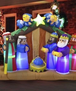 Joiedomi Inflatables Large Nativity Scene With Angels Inflatable (6 Ft)