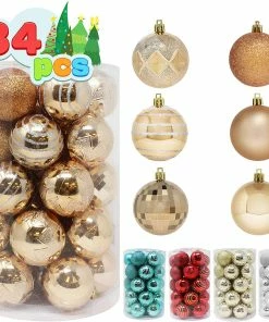 Joiedomi 34 Pcs Christmas Ball Ornaments (Champagne) All Holiday Decor