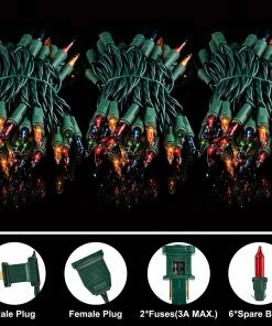 Joiedomi 77.4 FT 300 Count Christmas Multicolor Green Wire String Lights 9 Joiedomi 77.4 FT 300 Count Christmas Multicolor Green Wire String Lights