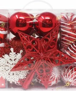 Joiedomi All Holiday Decor 66 Pcs Red And White Christmas Assorted Ornaments