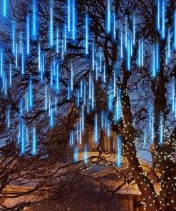 Joiedomi 2Packs Christmas Lights Falling Rain Drop Icicle String Lights