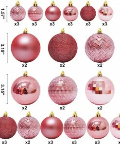 Joiedomi All Holiday Decor 46ct Assorted Size Rose Gold Christmas Ball Ornaments 5 Joiedomi All Holiday Decor 46ct Assorted Size Rose Gold Christmas Ball Ornaments