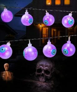 Joiedomi All Holiday Decor 20.6 Ft Halloween Eyeball String Lights - Purple