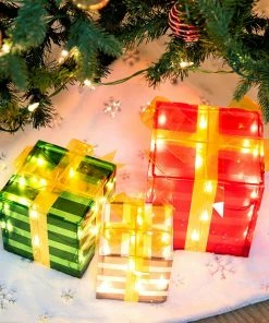 Joiedomi All Holiday Decor Christmas Lighted Boxes