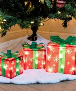 Joiedomi All Holiday Decor Set Of 3 Snowflakes Christmas Light Gift Boxes Décor 15 Joiedomi All Holiday Decor Set Of 3 Snowflakes Christmas Light Gift Boxes Décor