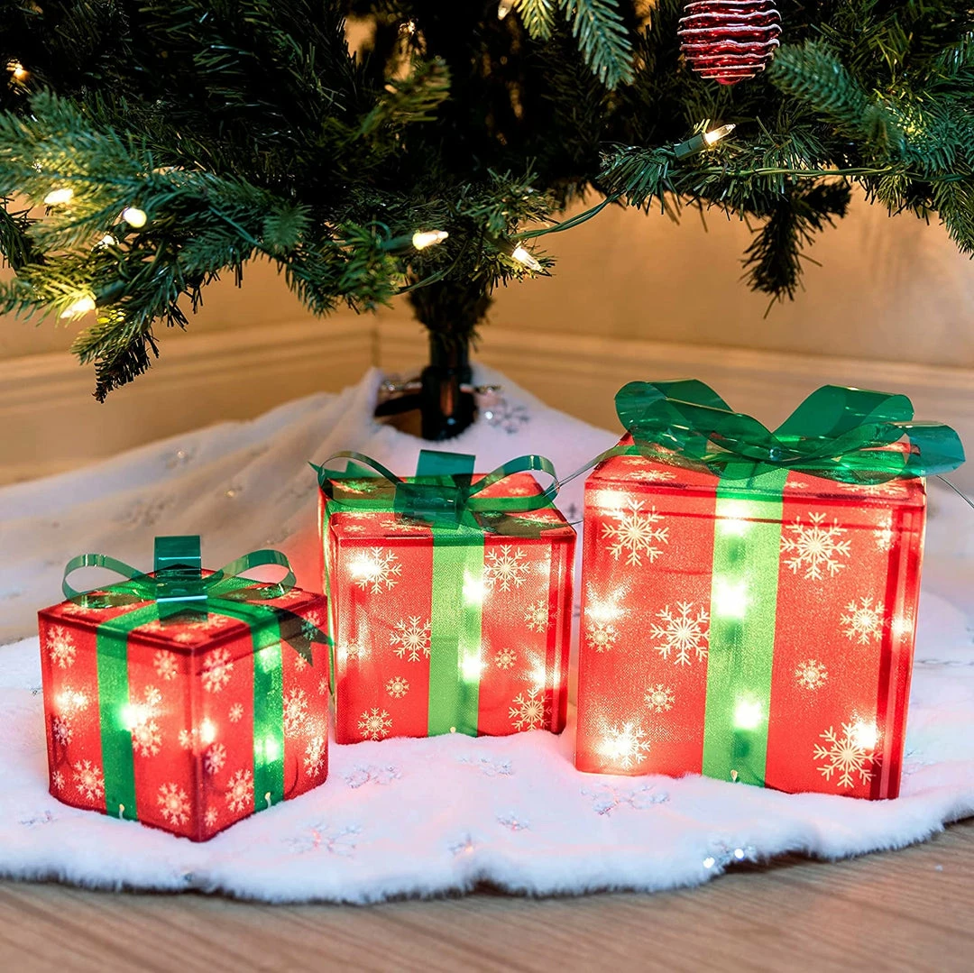 Joiedomi All Holiday Decor Set Of 3 Snowflakes Christmas Light Gift Boxes Décor 7 Joiedomi All Holiday Decor Set Of 3 Snowflakes Christmas Light Gift Boxes Décor
