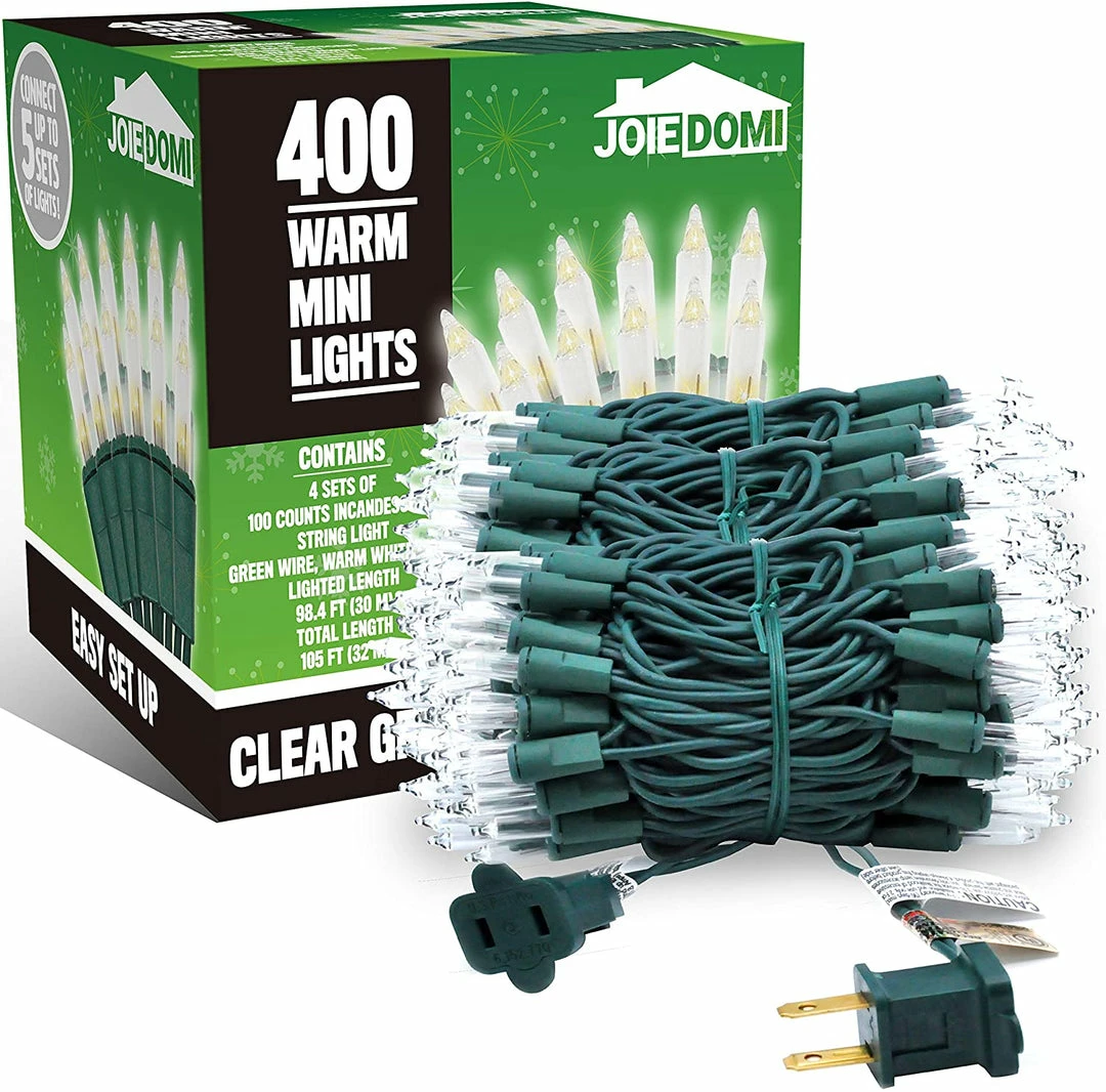 Joiedomi 100 Counts Clear Green Wire Christmas Lights Set Of 4 1 Joiedomi 100 Counts Clear Green Wire Christmas Lights Set Of 4