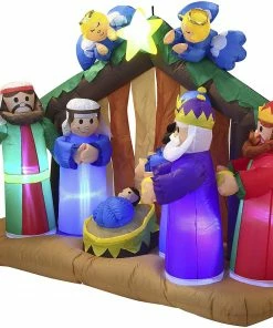 Joiedomi Inflatables Large Nativity Scene With Angels Inflatable (6 Ft)