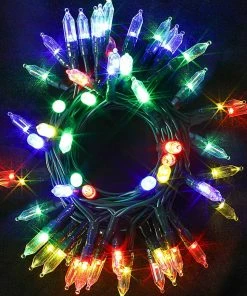 Joiedomi 17.3ft Christmas Multicolor 50 LED Green Wire String Lights