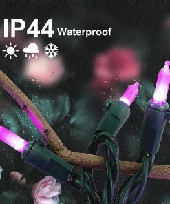 Joiedomi 52.5 FT 200 Count Christmas Purple Green Wire String Lights All Holiday Decor