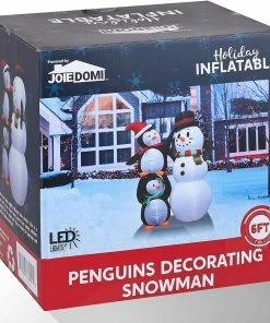 Joiedomi 6 FT Tall Inflatable Two Penguins Carry Each Other To Hold Snowman's Head Christmas 11 Joiedomi 6 FT Tall Inflatable Two Penguins Carry Each Other To Hold Snowman's Head Christmas