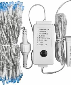 Joiedomi All Holiday Decor 42.9 FT Blue String Lights