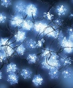 Joiedomi 50-Count LED Cool White Snowflake String Lights