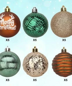 Joiedomi All Holiday Decor 6CM Christmas Ornaments Assorted Design Green & Gold 30 Pcs 8 Joiedomi All Holiday Decor 6CM Christmas Ornaments Assorted Design Green & Gold 30 Pcs