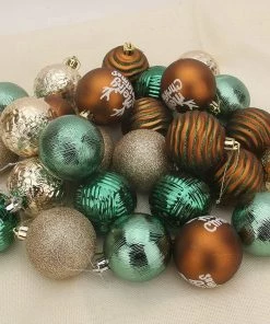 Joiedomi All Holiday Decor 6CM Christmas Ornaments Assorted Design Green & Gold 30 Pcs 9 Joiedomi All Holiday Decor 6CM Christmas Ornaments Assorted Design Green & Gold 30 Pcs