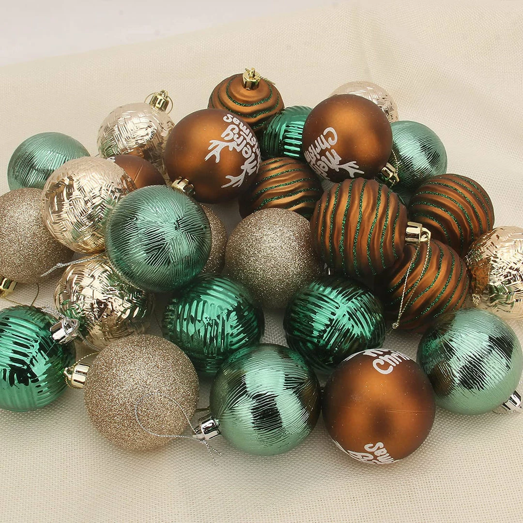 Joiedomi All Holiday Decor 6CM Christmas Ornaments Assorted Design Green & Gold 30 Pcs 5 Joiedomi All Holiday Decor 6CM Christmas Ornaments Assorted Design Green & Gold 30 Pcs